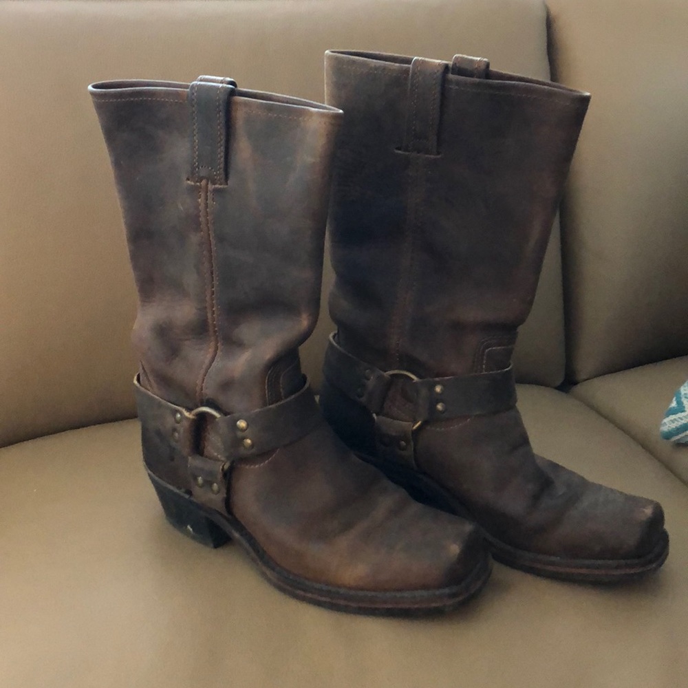 Frye square toed boots